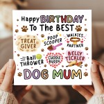 Birthday Card From The Dog Birthday Card For Best Dog Mum