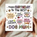 Birthday Card From The Dog Birthday Card For Best Dog Mum
