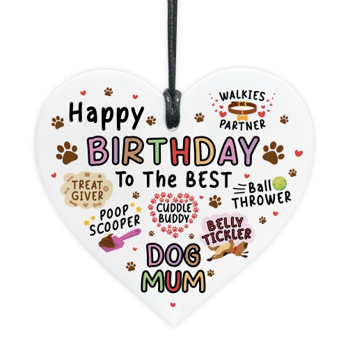Happy Birthday Gift For Best Dog Mum Funny Gift For Mum Heart
