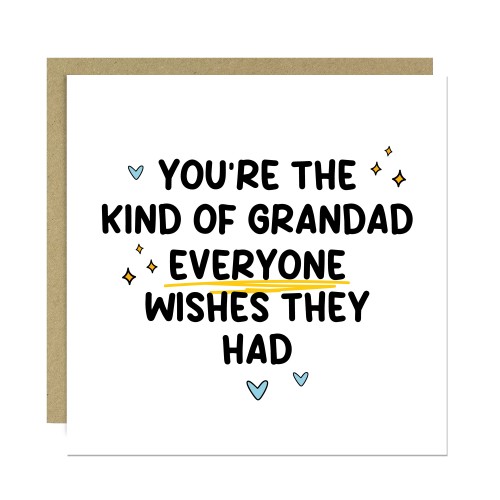 Cute Card For Grandad For Birthday Fathers Day With Envelope