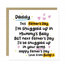 1st Fathers Day Card From Bump Cute Card For Dad From Baby Girl