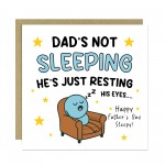 FUNNY Dad Card For Fathers Day Hes Just Resting His Eyes Humour
