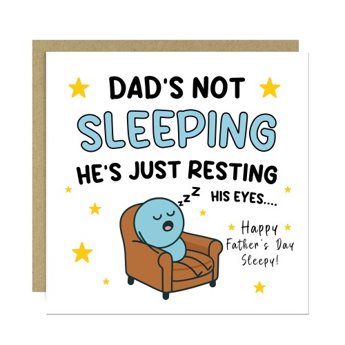 FUNNY Dad Card For Fathers Day Hes Just Resting His Eyes Humour