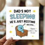 FUNNY Dad Card For Fathers Day Hes Just Resting His Eyes Humour