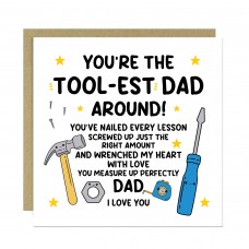 Dad Card For Fathers Day Tool-est Dad Around Funny Birthday Card