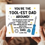 Dad Card For Fathers Day Tool-est Dad Around Funny Birthday Card