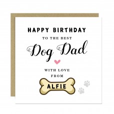 Personalised Card For Best Dog Dad Card With Envelope Birthday
