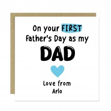 First Fathers Day Card For Dad Daddy Personalised Dad Card