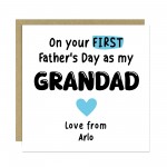 1st Fathers Day As My Grandad Card Personalised Card For Grandad