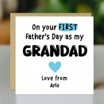 1st Fathers Day As My Grandad Card Personalised Card For Grandad