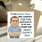 Fathers Day Grumpy Old Git Card For Dad Novelty Happy Fathers