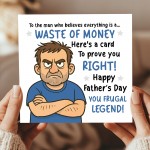 Fathers Day Card For Dad Novelty Joke Happy Father's Day Card
