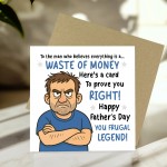 Fathers Day Card For Dad Novelty Joke Happy Father's Day Card