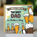 Fathers Day Best Dad Card From Daughter Son Novelty Beer Father