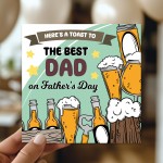 Fathers Day Best Dad Card From Daughter Son Novelty Beer Father