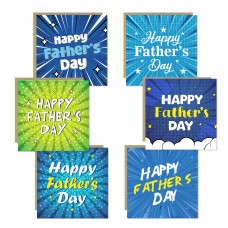 Fathers Day Multipack of 6 Greetings Cards 145 x 145mm For Dad