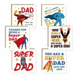 Superhero Dad Card Multipack of 6 For Birthday Fathers Day Cards