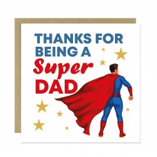 Super Dad Thank You Card For Fathers Day Birthday 145 x 145mm