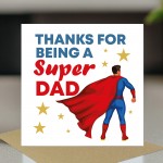 Super Dad Thank You Card For Fathers Day Birthday 145 x 145mm