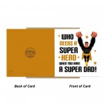 Superhero Dad Card For Fathers Day Birthday Novelty 145x145mm
