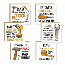 Dad Multipack of 6 Greetings Cards For Fathers Day Birthday