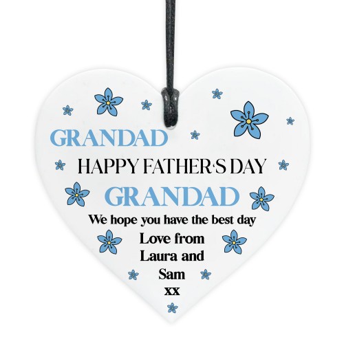 Gift For Grandad For Fathers Day Heart Plaque Personalised