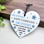 Gift For Grandad For Fathers Day Heart Plaque Personalised