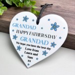 Gift For Grandad For Fathers Day Heart Plaque Personalised