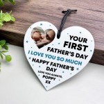 Gift For New Daddy For 1st Fathers Day Heart Plaque Personalised