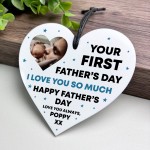 Gift For New Daddy For 1st Fathers Day Heart Plaque Personalised
