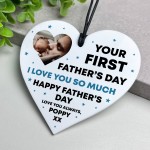 Gift For New Daddy For 1st Fathers Day Heart Plaque Personalised