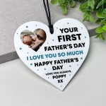 Gift For New Daddy For 1st Fathers Day Heart Plaque Personalised