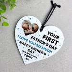 Gift For New Daddy For 1st Fathers Day Heart Plaque Personalised