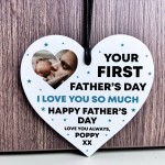 Gift For New Daddy For 1st Fathers Day Heart Plaque Personalised