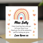 Cute Teacher Card With Kraft Envelope Rainbow Thank You Cards