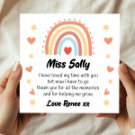 Cute Teacher Card With Kraft Envelope Rainbow Thank You Cards
