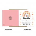 Cute Teacher Card With Kraft Envelope Rainbow Thank You Cards