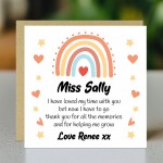 Cute Teacher Card With Kraft Envelope Rainbow Thank You Cards