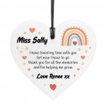 Personalised Gift For Teacher Heart Acrylic Plaque Rainbow