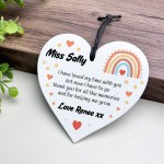 Personalised Gift For Teacher Heart Acrylic Plaque Rainbow
