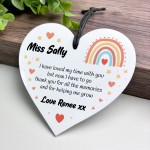 Personalised Gift For Teacher Heart Acrylic Plaque Rainbow