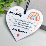 Personalised Gift For Teacher Heart Acrylic Plaque Rainbow