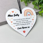 Personalised Gift For Teacher Heart Acrylic Plaque Rainbow