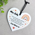 Personalised Gift For Teacher Heart Acrylic Plaque Rainbow
