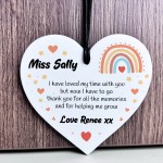 Personalised Gift For Teacher Heart Acrylic Plaque Rainbow