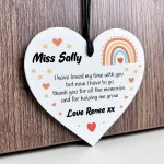 Personalised Gift For Teacher Heart Acrylic Plaque Rainbow