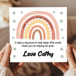 Personalised Cute Teacher Card With Kraft Envelope Rainbow