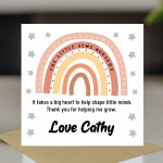 Personalised Cute Teacher Card With Kraft Envelope Rainbow