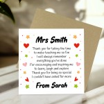 Cute Teacher Card With Kraft Envelope Thank You Poem For Teacher