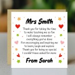Cute Teacher Card With Kraft Envelope Thank You Poem For Teacher